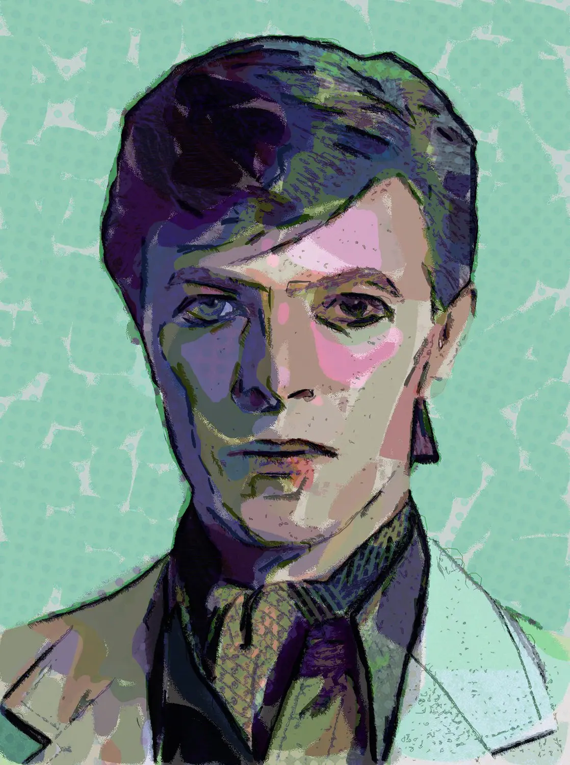 David Bowie Portraits in Falttechnik von munzart - Friedbert Munz